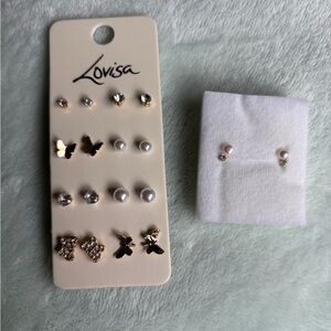 Lovisa Gold and Silver Butterfly Stud Earrings Set
